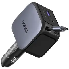 UGREEN - Cargador Auto 145w 4 En 1 Con Cable USB-C Retráctil