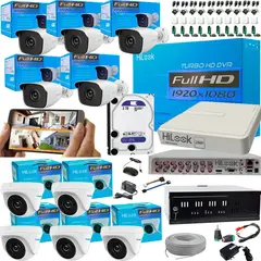 HILOOK - Kit Dvr 16 Ch + 10 Cámaras 1080p + Hdd 2tb