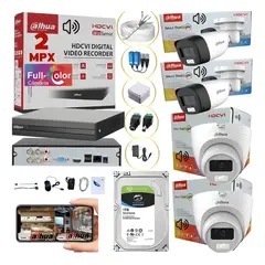 DAHUA - Cámaras De Seguridad Kit Cctv 1080p Dvr 4ch + 4 cámaras