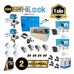 HILOOK - Kit Hikvision Dvr 1080 4ch + 4 Cámaras 1080p
