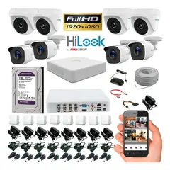HILOOK - Kit Hikvision Dvr 8ch + 8 Cámaras 1080p + Disco.d 1tb