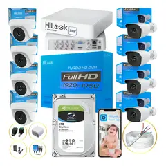 HILOOK - Kit de 8 Camaras Dvr 8ch + 8 Cámaras 1080p + Disco Duro 1tb