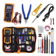 GENERICO - Kit Cautin Digital Temperatura Ajustable Multimetro 80w