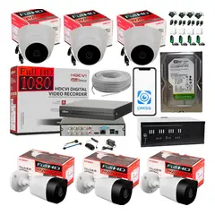 DAHUA - Cctv Kit Xvr 8ch + 6 Camaras 1080p Full Hd + Disco 1tb