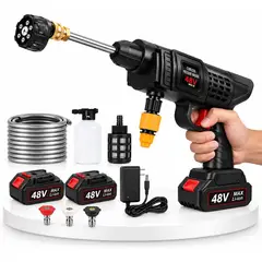GENERAL TOOLS - HIDROLAVADORA PORTATIL INALAMBRICA +2 BATERIAS 48V CHORRO 6EN1