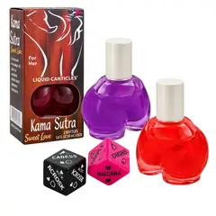 GENERICO - Lubricante Comestible Kama Sutra Sweet Love 12 ml Sabores + Dados Eróticos Para Pareja