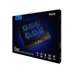 XTECH - BASE REFRIGERANTE PARA LAPTOP GAMER HASTA 17 PULGADAS CON 6 VENTILADORES, PANTALLA LCD, RGB, 2 USB