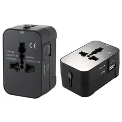 TRAVEL ELITE - Adaptador De Viaje Premium Múltiples Países Con Puertos Adicionales Usb Y Tipo C