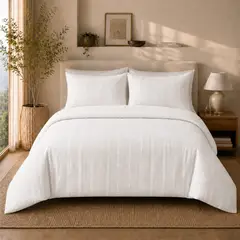 LILE - Duvet + Fundas Jacquard Collection Nieve