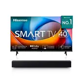 HISENSE - Televisor 40″ A4NV FHD Smart TV VIDAA con Barra de Sonido Compacta