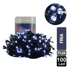 GIO HOME - LUZ NAVIDEÑA FRIA X 100 LED FIJA CABLE VERDE