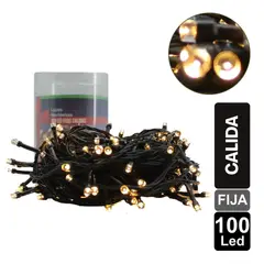GIO HOME - LUZ NAVIDEÑA CALIDA X 100 LED FIJA CABLE VERDE