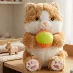 INFANTILES CAJUROMIX - Peluche Gato Con Pelota De Colores 30cm