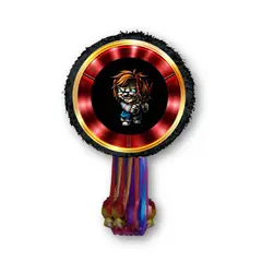 GENERICO - Piñata chucky 6 + tarjeta de invitacion digital + kit de fiesta