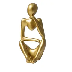 GENERICO - Adorno de Mesa Figura Abstracta Color Dorado El Pensador Decoración de Interiores