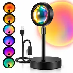 TECNOHOGAR JS - Lampara Sunset Rgb Efecto Atardecer Decoracion Videos Tiktok