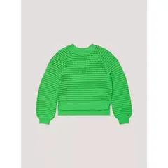 TOMMY HILFIGER - Saco verde con tejido crochet