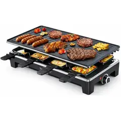 TECNOHOGAR JS - Sarten Electrica Parrilla Asador Plancha Grill Antiadherente Negro 110v