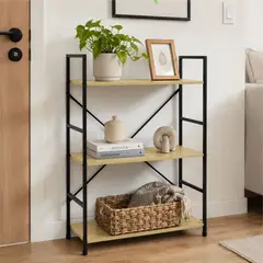 DIMATEX LEON - Estante Organizador De Piso 3 Niveles Industrial RefArcadioS Madera Clara Arcadio S