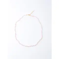 LUCIE SEGURA - Collar Perla Fucsia Nudos