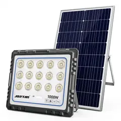 GENERICO - Reflector Solar LED Jortan 1000W Exterior Con Panel Y Control Remoto