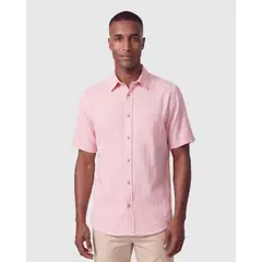 PATPRIMO - Camisa Manga Corta Texturizada Hombre Rosa