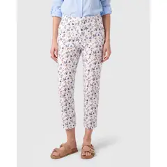 PATPRIMO - Pantalón Capri Semiajustado Mujer Blanco