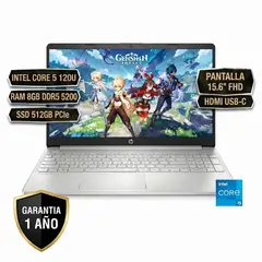 HP - PORTATIL 15-FD0354LA INTEL CORE 5 120U RAM 8GB DDR5 5200 SSD 512GB SSD PCIe, 15.6" FHD