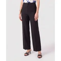 PATPRIMO - Pantalón De Mujer De Corte Recto Negro