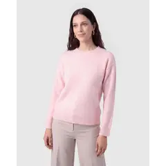PATPRIMO - Saco Tejido Cuello Redondo Mujer Rosa