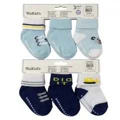 WAKIDS - Set 3 Pares Medias Wakid's Bebé 6-18 Niño-Azul