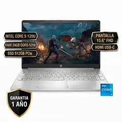 HP - PORTATIL 15-FD0354LA INTEL CORE 5 120U RAM24GB DDR5 5200 SSD 512GB SSD PCIe, 15.6" FHD HDMI USBC