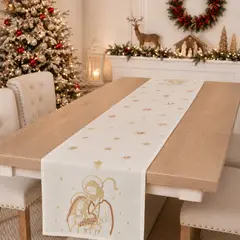 HOMETEX - CAMINO DE MESA FAMILY BEIGE