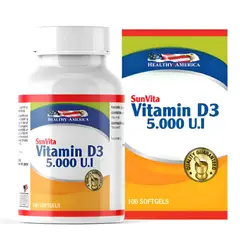 HEALTHY AMERICA - Vitamina D3 5000UI 100 Softgels