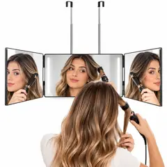 OEM - Espejo 3 Vías, espejo 360 Para Corte De Cabello, maquillaje con luz led recargable