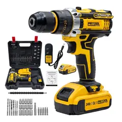 PROTOOL - Kit Taladro Percutor Inalámbrico 24v Mandril Metálico Prtool