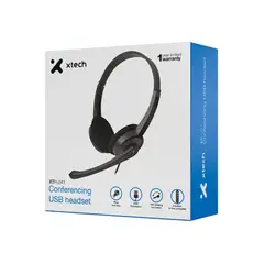 X - Audífonos Alámbricos USB Xtech con Micrófono y Control en Línea Negro