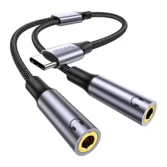 GENERICO - Adaptador Divisor USB C a 2 Jack 3.5 mm Audio Para Dos Audífonos