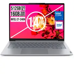 Lenovo - Portátil ThinkBook 14 Intel Core 7 240H 16GB RAM 512GB SSD 14" WUXGA Silver Aluminio