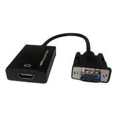 GENERICO - Adaptador VGA a HDMI Cable Convertidor con Audio 1080p