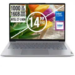 Lenovo - Portátil ThinkBook 14 Intel Core 7 240H 16GB RAM 1TB SSD 14" WUXGA Silver Aluminio
