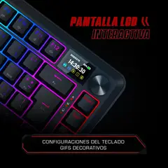 REDRAGON - Teclado Mecánico Ucal Lcd Pro K724rgb-pro Sp Negro