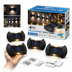 GENERICO - Kit de Lámparas Solares de Pared para Exterior Iluminación LED Decorativa