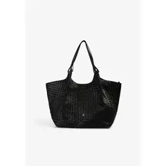 SCALPERS - Bolso Shopper Piel Trenzado 66482BLACK Negro Mujer