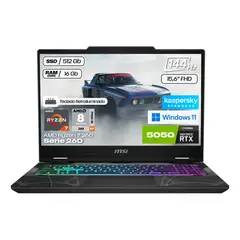MSI - Portátil Gamer Cyborg AMD Ryzen 7 260 RAM 16GB SSD 512GB RTX 5050 W11 KASPERSKY Computador
