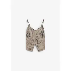 SCALPERS - Top Lino Estampado 66363LIGHTKHAKI Multicolor Mujer