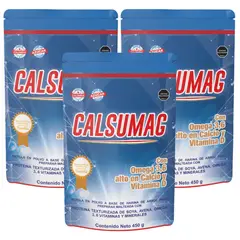 INTERLIGHT - Calsumag con Omega 3 6 9 Calcio y Vitamina D x450 gr x3