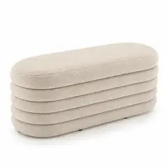 GENERICO - Puff Baúl Asiento con Almacenamiento Moderno BEIGE/BLANCO/GRIS
