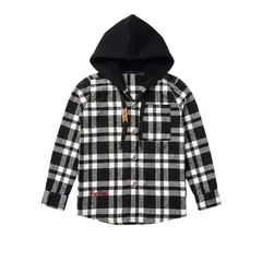 BIGBOYS - Camisa Leñador Capota Negra Niño - Talla 16