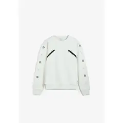 SCALPERS - Sudadera Bordada Con Apliques 66340ECRU Blanco Mujer